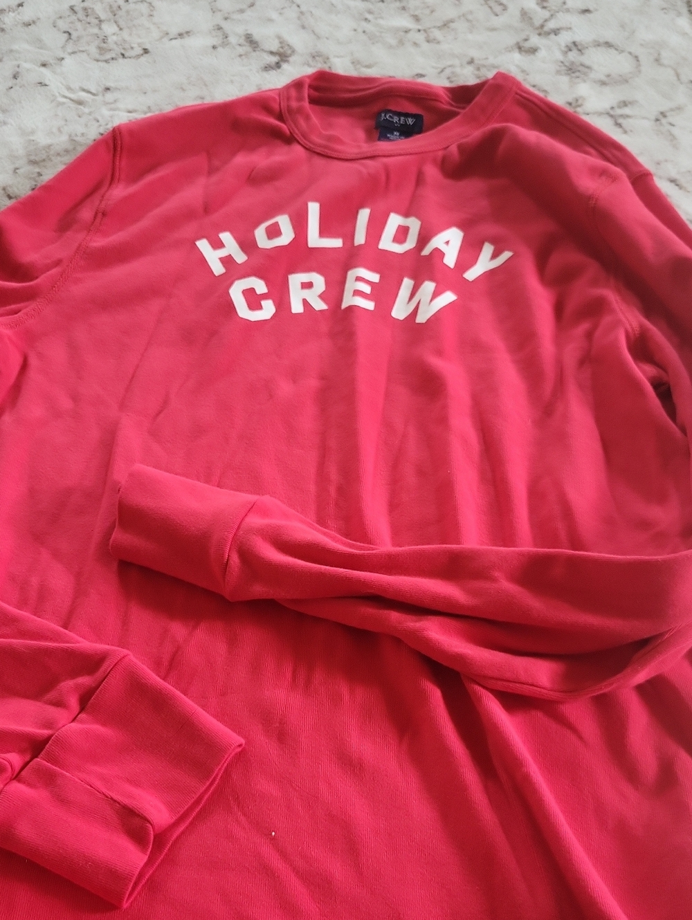 J. Crew Red 'Holiday Crew' Long Sleeve Sweatshirt